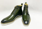 Maurice Burnished Calfskin Boot - Hunter Green