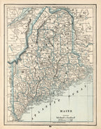 Vintage Map of Maine 1893