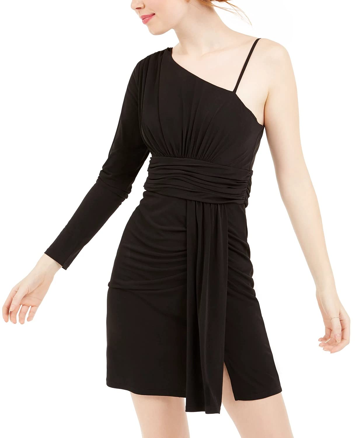 Teeze Me Womens Juniors Fitted Mini Bodycon Dress Black 3/4