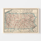 Vintage Map of Pennsylvania 1893