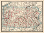 Vintage Map of Pennsylvania 1893