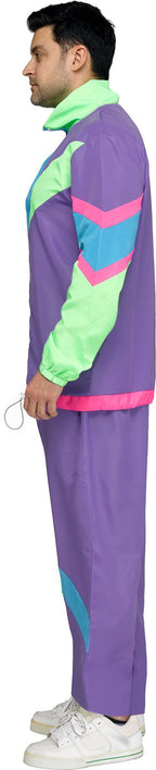 Hip 80's Retro Sweat Track Suit Adult Mens Costume Plus Size