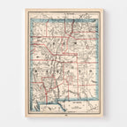 Vintage Map of New Mexico 1893