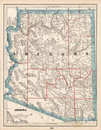 Vintage Map of Arizona 1893