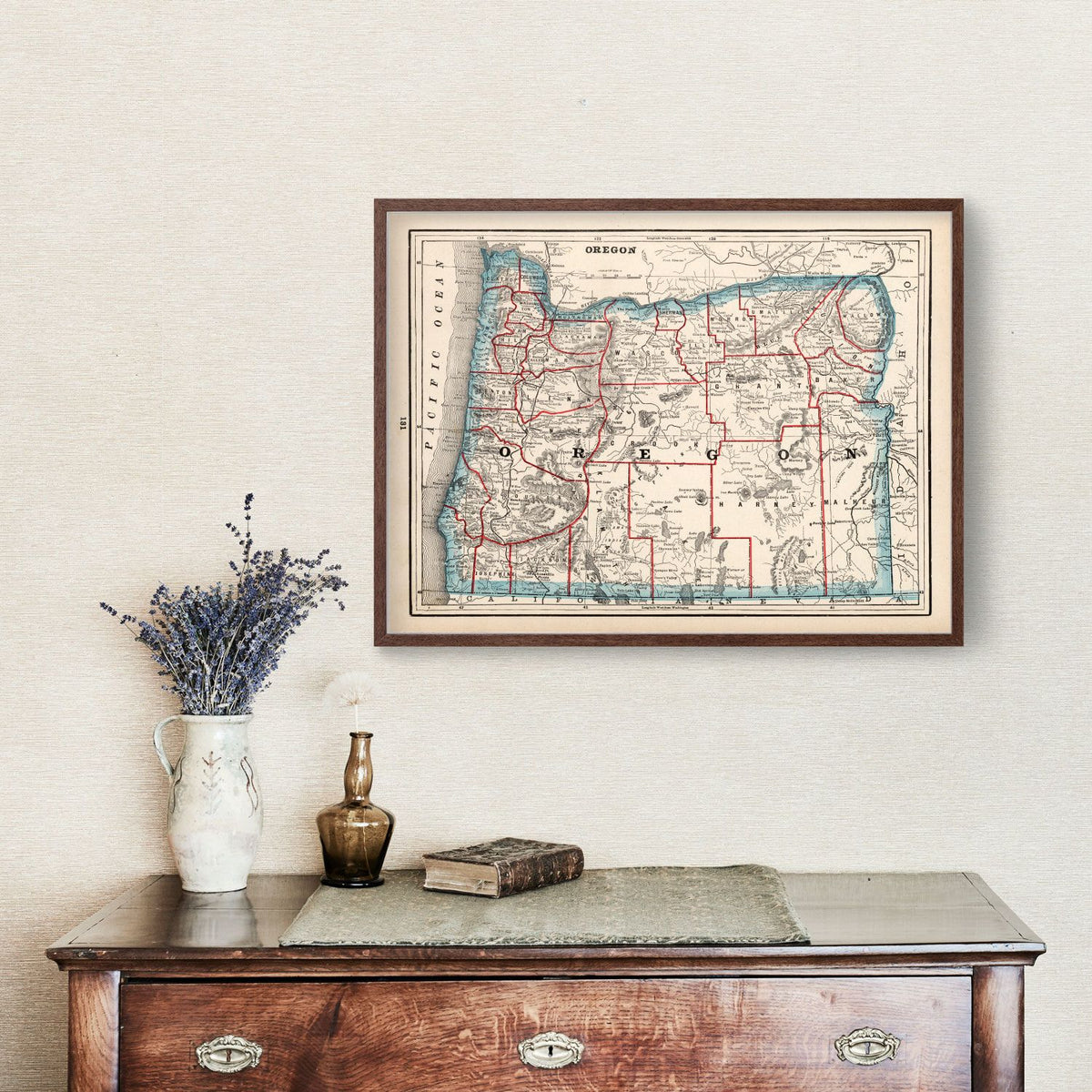Vintage Map of Oregon 1893