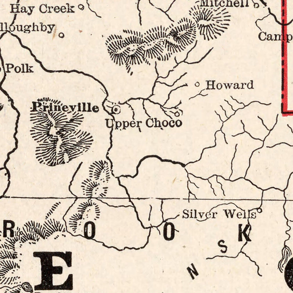 Vintage Map of Oregon 1893