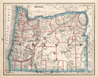 Vintage Map of Oregon 1893