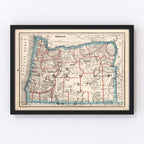 Vintage Map of Oregon 1893