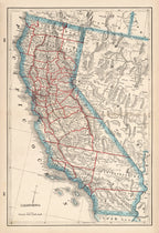 Vintage Map of California 1893