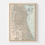 Vintage Map of Chicago, Illinois 1893