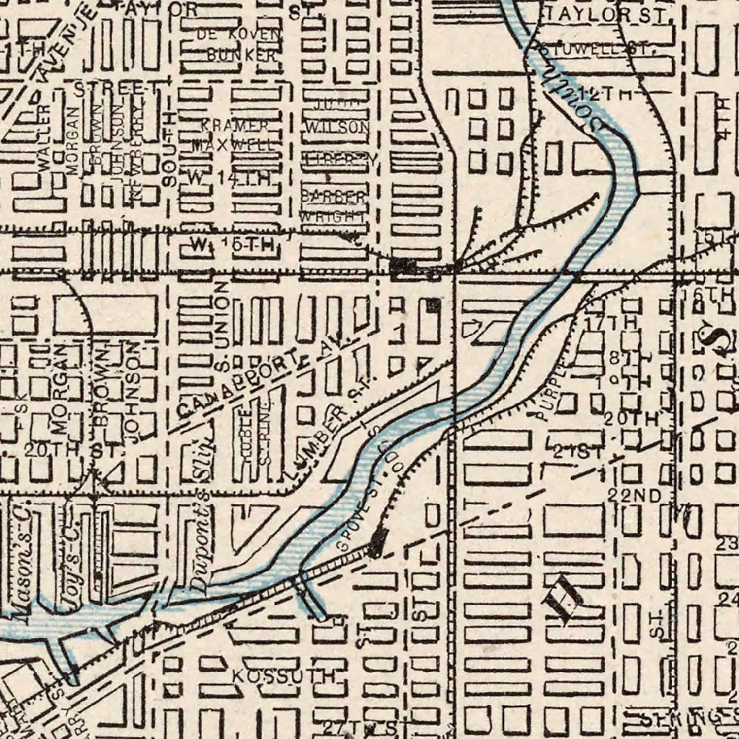 Vintage Map of Chicago, Illinois 1893