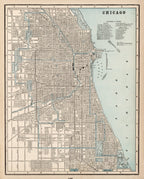 Vintage Map of Chicago, Illinois 1893