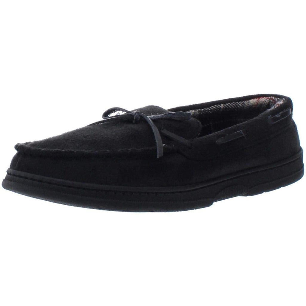 Gold Toe Men's Tie Moccasins Black Size Small