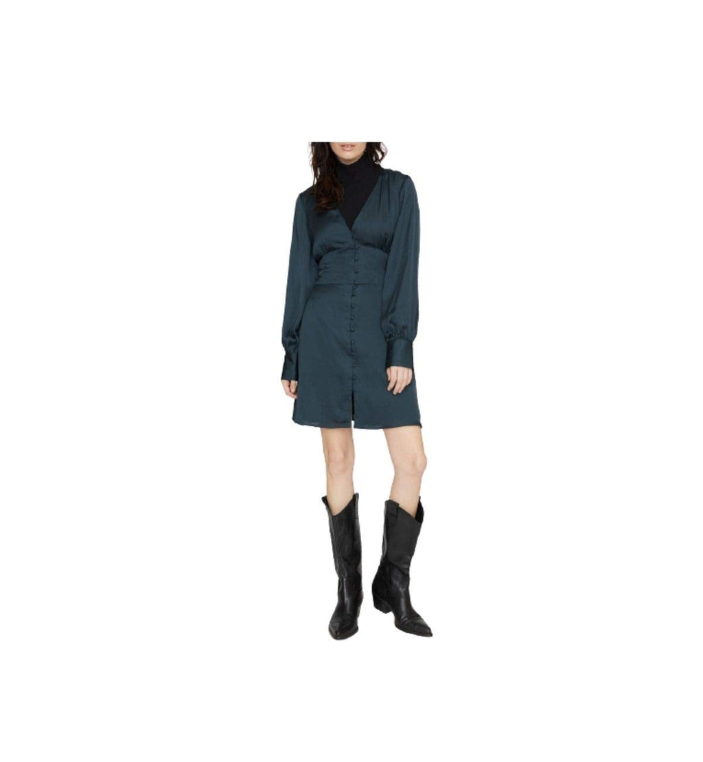 Sanctuary Womens Long-Sleeve Button-Front Dress Size 8 Jade
