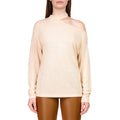 Sanctuary Womens Full Time Lover Knit Cold Shoulder Pullover Top Beige S