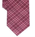 Bar III Mens Cooper Silk Blend Plaid Neck Tie Red OS