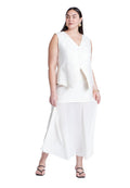 ELOQUII Women's Plus Size Mixed Media Skirt - 16, Cream