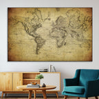 Push Pin World Map Canvas Print | Travel Tracker Wall Art