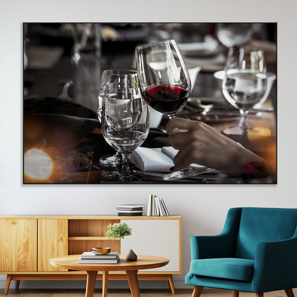 Red Wine and Glass Canvas Print