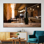 Wine and Bottle Wall Art Canvas Print