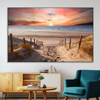 Sunset on the Sea Wall Art Canvas Print