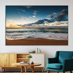 Ocean Beach Wall Art Canvas Print Sunset Artwork Print