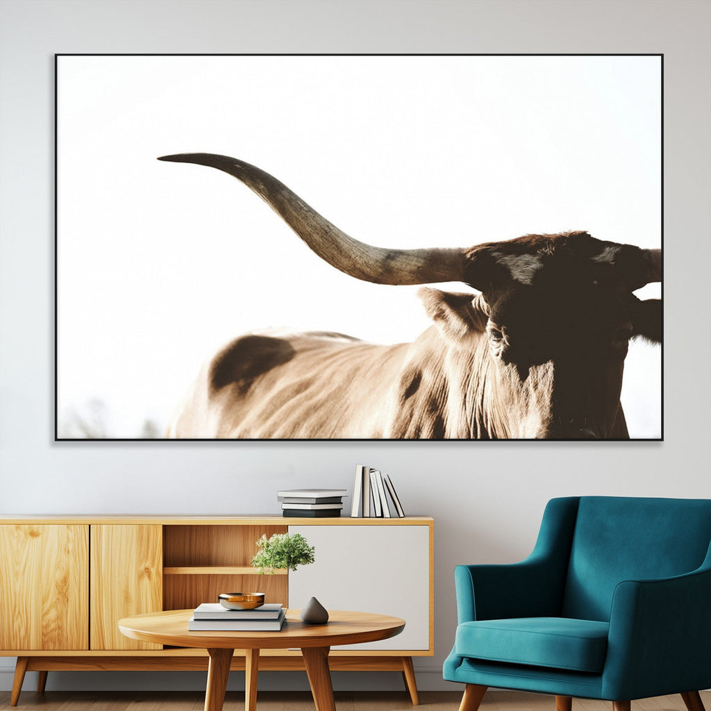 Texas Longhorn Wall Art Canvas Print, 3-Panel