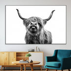 Fanny Scottish Highland Cow Cattle Art Print Farmhouse Wall Art Canvas Print