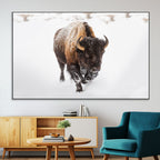 Bison Winter Wall Art Canvas Print For Farmhouse Decor