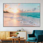 Beach Wall Art, Stunning Ocean Sunset Canvas Print with Coastal Design for Relaxing Home Decor