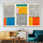 Canvas Print Wall Art Abstract Illustration Art Boho, Framed Abstract Boho Art