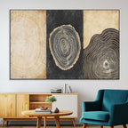 Tree Rings Canvas Wall Art Print, Minimalist Natural History in Modern Decor