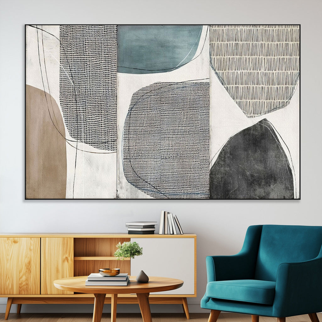 Canvas Print Wall Art Abstract Art Boho, Framed Boho Decor