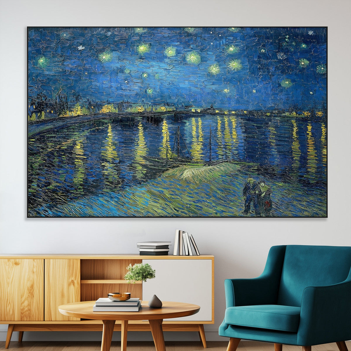 Vincent van Gogh Starry Night over the Rhone Abstract Wall Art Canvas Print