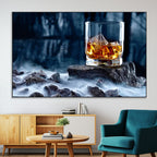 Whiskey Ice Wall Art Canvas Print
