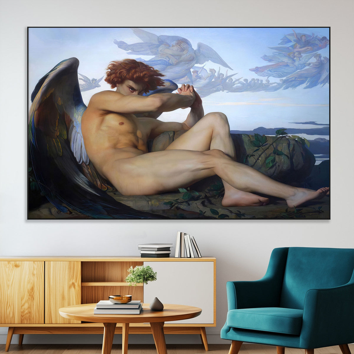 Fallen Angel Wall Art Canvas Print, Alexandre Cabanel Classic Art Reproduction