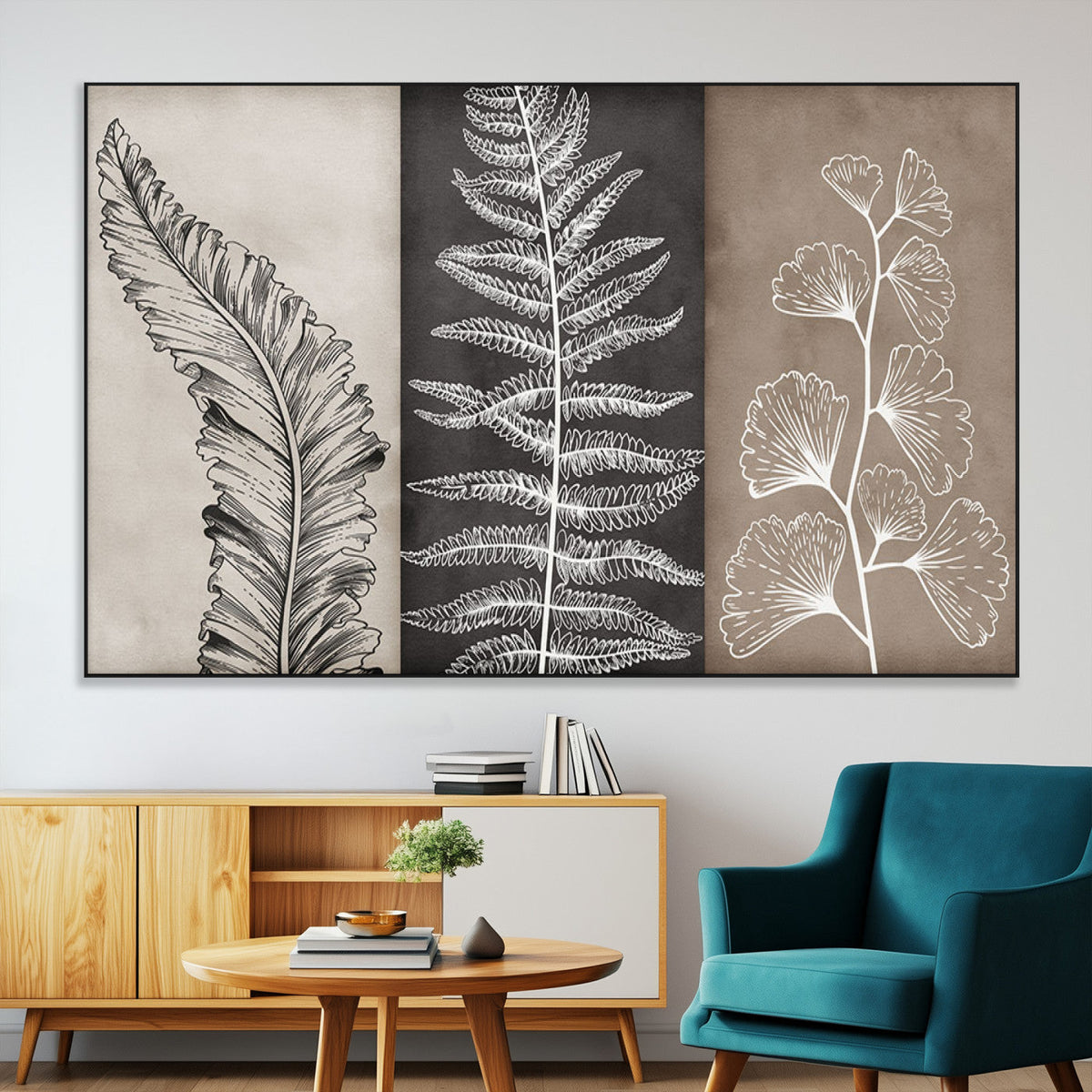 Minimalist Botanical Wall Art Canvas Print, Framed and Ready to Hang