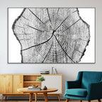 Rustic Tree Ring Wall Art Canvas Print, Framed and Ready to Hang
