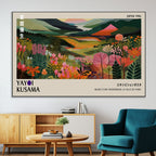 Yayoi Kusama Abstract Print, Vibrant Floral Mountain Art