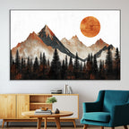 Modern Abstract Mountain Canvas Wall Art Print