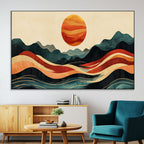 Mountain Triptych Wall Art Canvas Print | Western Boho Pine Tree Nature Print