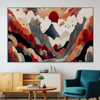 Abstract Mountain Wall Art Canvas Print | Vibrant Stylized Landscape