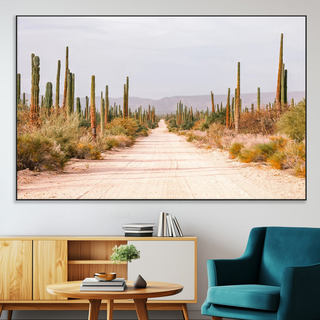 Desert Cactus Wall Art | Framed Southwestern Canvas Artwork