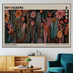 Modern Japanese Wall Art Canvas Print, Framed Abstract Mount Fuji Zen Landscape