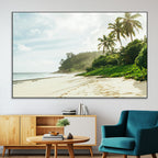Relaxing Beach Wall Art Canvas Print, Framed Ocean View Coastal Serenity