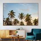 Palms Wall Art Canvas Print, Framed Tropical Coastal Nature Scene