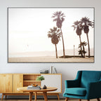 Coastal Light Wall Art Canvas Print, Framed Relaxing Shoreline Art, Minimalist Ocean Tropical Decor