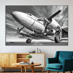 Vintage Airplane on Runway Canvas Print