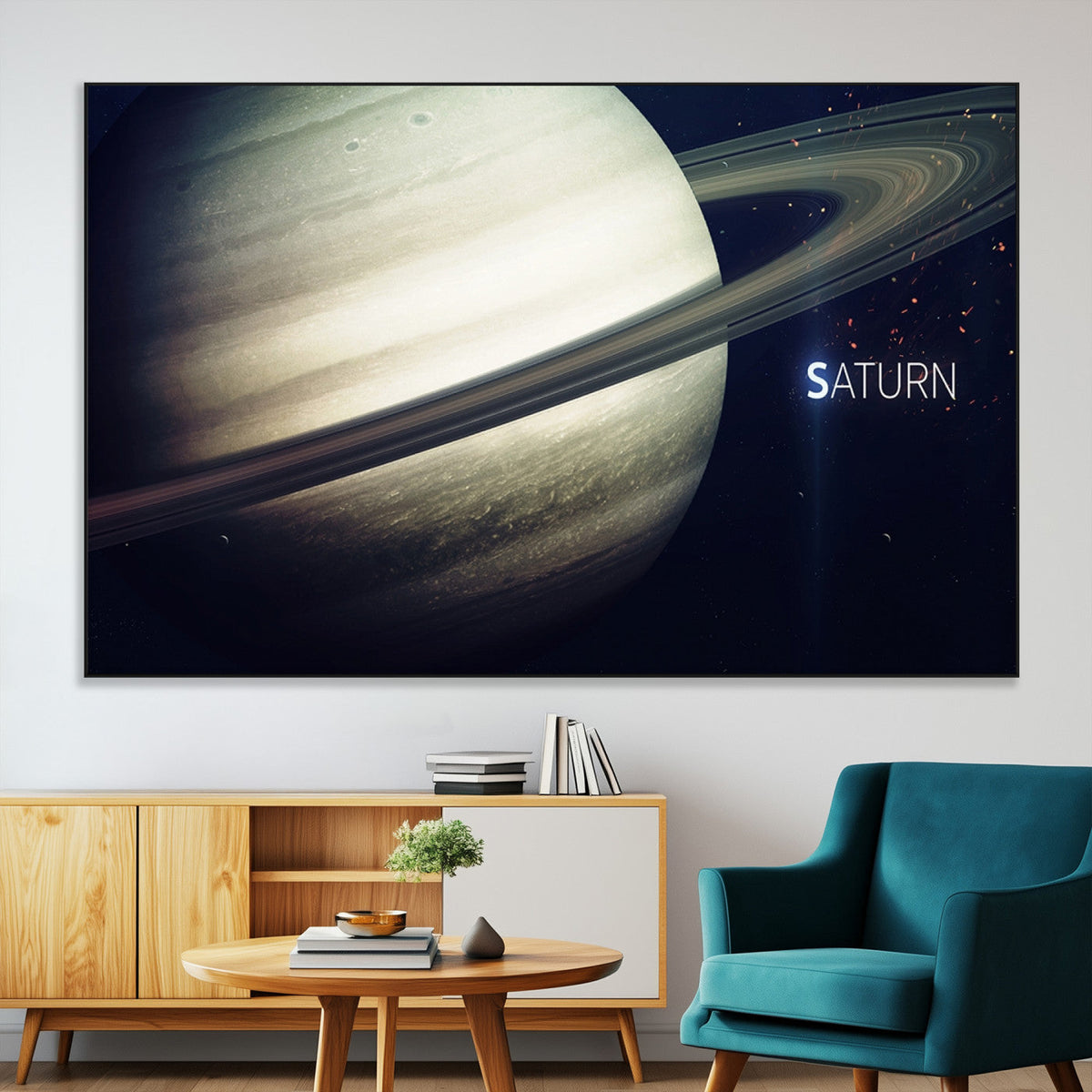 Framed Saturn Wall Art Canvas Print