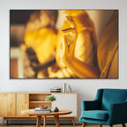 Gold Buddha Statue Hands Wall Art Canvas Print
